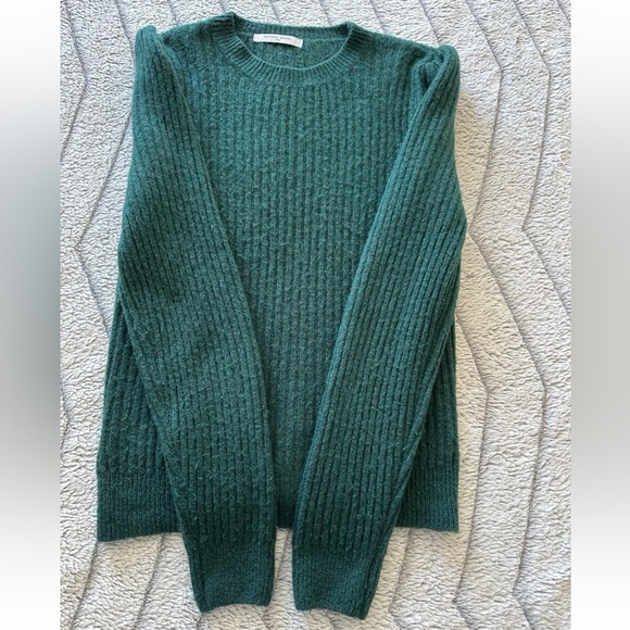 Gerard Darel Paris Women’s Sweater Green Alpaca Blend Ribbed Made In Italy - Picture 7 of 13